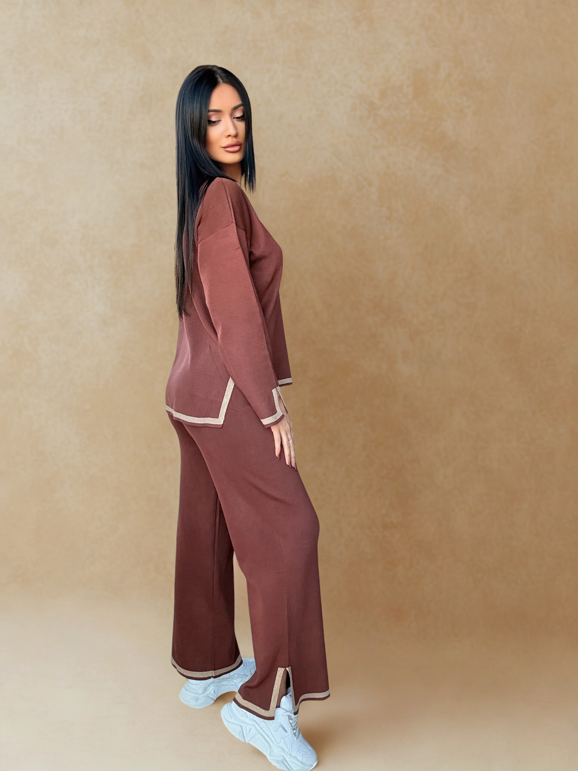 Compleu maro ciocolatiu casual-chic - imagine 4